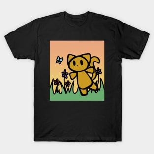 Cute Summer Butterfly Cat T-Shirt